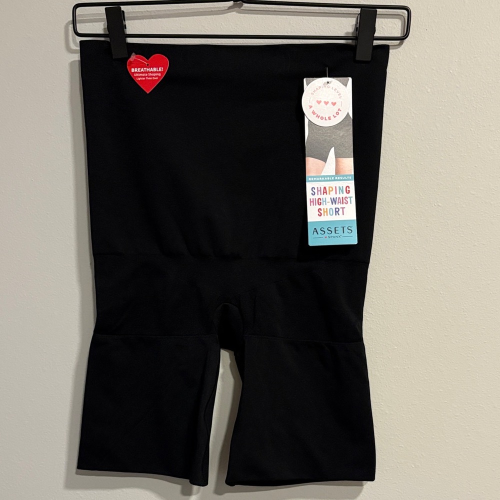 Assets By Spanx Black High-Waist Shaping Shorts